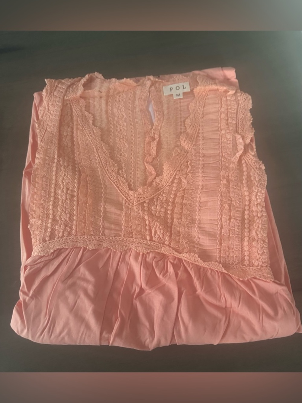 POL Sleeveless Lace Bodice Maxi Dress Coral Orange Sizes S, M , L - Picture 7 of 11